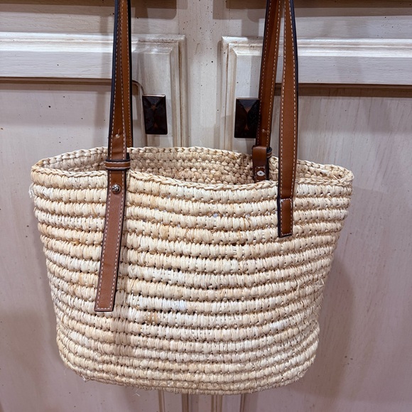 Loewe Basket Tote! Brown leather, straw bag! - Picture 4 of 7